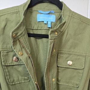 Draper James Khaki Jacket with Gold Accents